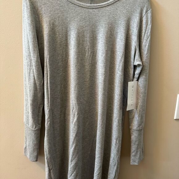 Athleta NWT Crossover Sweatshirt Dress in Heather Gray Size S - Picture 3 of 6